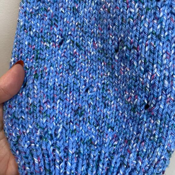 Boutique Dreamy Blue Pointelle Knit Cardigan with White Buttons Size Medium - Picture 4 of 7